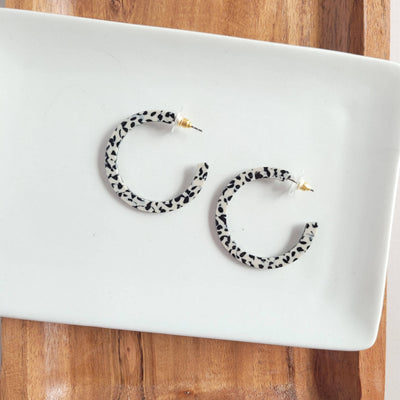 Camy Hoops - Black Dot-Earrings-Authentically Radd Women's Online Boutique in Endwell, New York