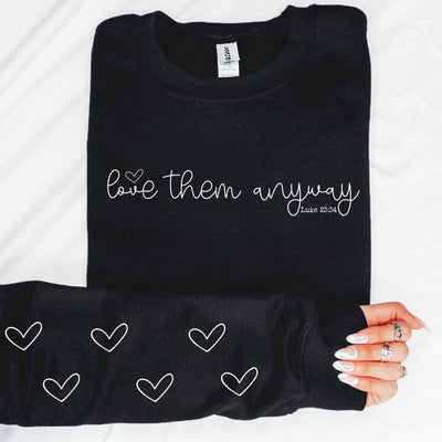 Love Them Anyway With Sleeve Accent Sweatshirt-Authentically Radd Women's Online Boutique in Endwell, New York
