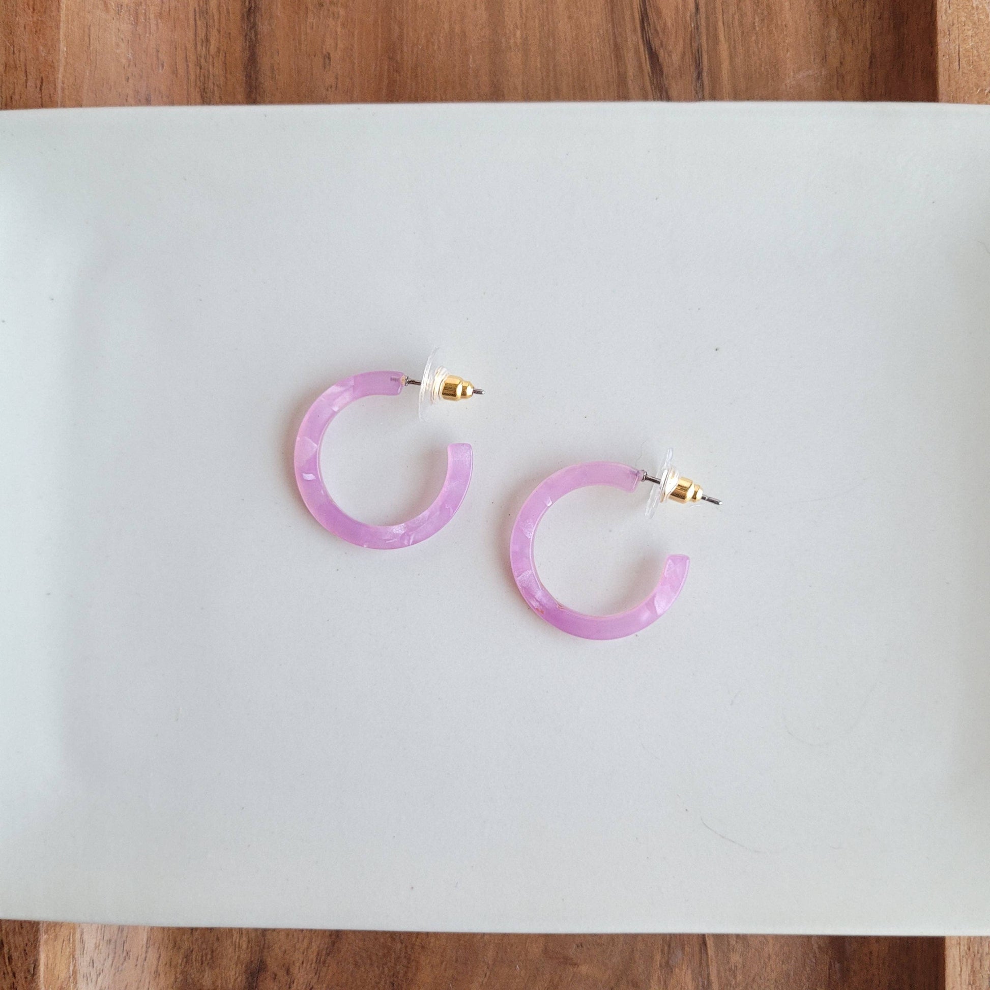 Cam Mini Hoops - Lavender-Earrings-Authentically Radd Women's Online Boutique in Endwell, New York