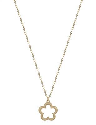 Open Flower Necklace in Gold-Accessories-Authentically Radd Women's Online Boutique in Endwell, New York