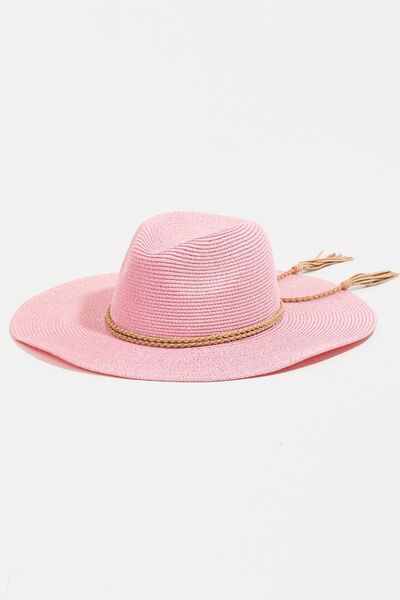 Fame Straw Braided Rope Strap Fedora Hat-Authentically Radd Women's Online Boutique in Endwell, New York