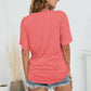 V-Neck Side Ruched Tee-Tops-Authentically Radd Women's Online Boutique in Endwell, New York