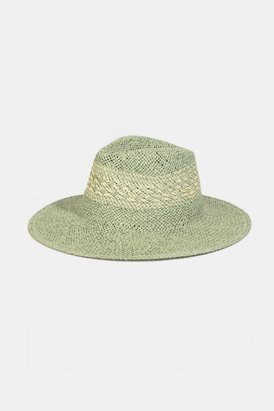Fame Contrast Wide Brim Straw Hat-Authentically Radd Women's Online Boutique in Endwell, New York