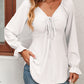Tie Front V-Neck Puff Sleeve Blouse-Authentically Radd Women's Online Boutique in Endwell, New York