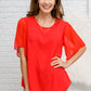 Best Of My Love Short Sleeve Blouse In Red-Womens-Authentically Radd Women's Online Boutique in Endwell, New York