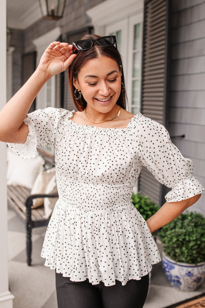 Chose Me Dotted Top-Womens-Authentically Radd Women's Online Boutique in Endwell, New York