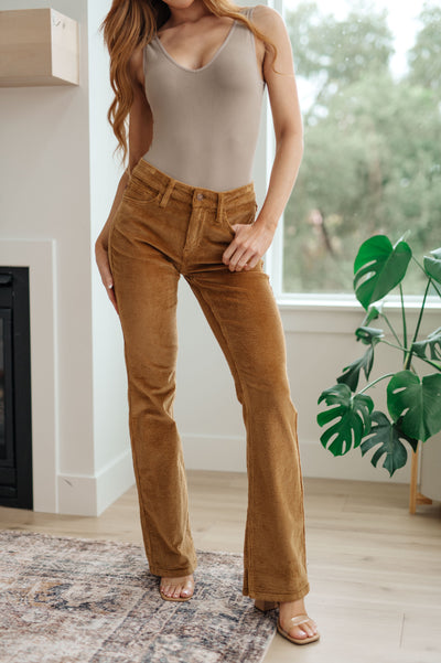 Cordelia Bootcut Corduroy Pants in Camel-Womens-Authentically Radd Women's Online Boutique in Endwell, New York