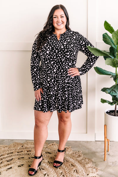 09.15 Gabby Fit & Flare Dress With Attached Snap Shorts In Polka Dots 11.21-Authentically Radd Women's Online Boutique in Endwell, New York