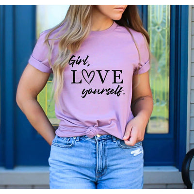 Girl Love Yourself Graphic tee-Authentically Radd Women's Online Boutique in Endwell, New York