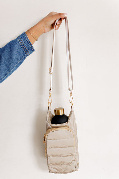 Gotcha Girl Puffer Tumbler Tote in Gold-Accessories-Authentically Radd Women's Online Boutique in Endwell, New York