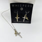 Mixed Metal Layered Cross Dangle Earrings-Authentically Radd Women's Online Boutique in Endwell, New York