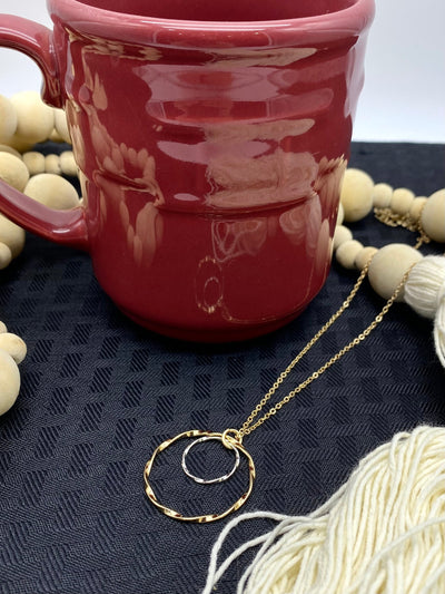 Wavy Double Hoop Necklace - Gold and Silver-Accessories-Authentically Radd Women's Online Boutique in Endwell, New York