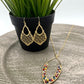 Gold Lattice Teardrop Earrings-Accessories-Authentically Radd Women's Online Boutique in Endwell, New York