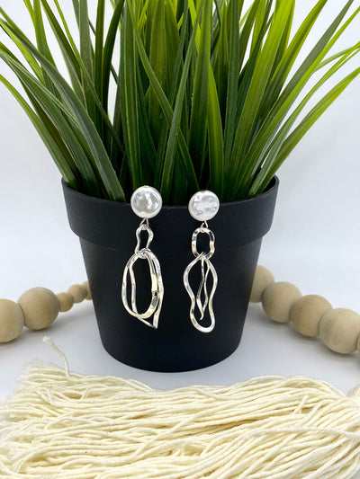 Pearl Waves Earrings in Silver-Accessories-Authentically Radd Women's Online Boutique in Endwell, New York