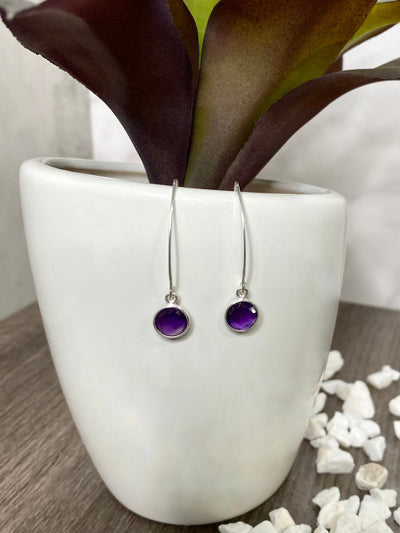 Marquis Amethyst Earring in Sterling Silver-Authentically Radd Women's Online Boutique in Endwell, New York