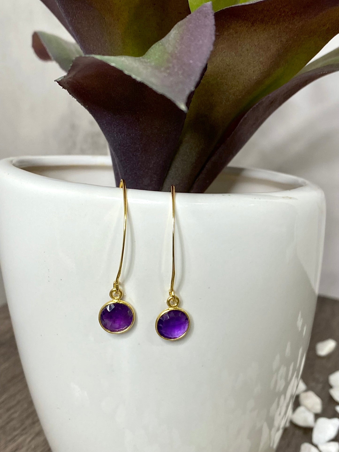 Marquis Amethyst Earrings in Gold-Authentically Radd Women's Online Boutique in Endwell, New York