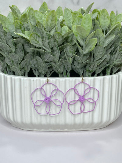 Wired Flower Earring - Lavender-Accessories-Authentically Radd Women's Online Boutique in Endwell, New York