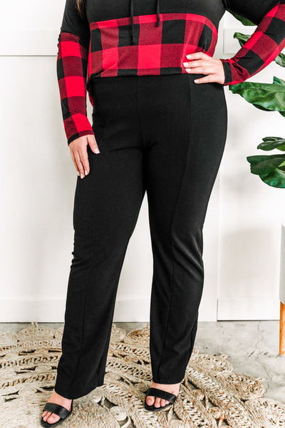 Stretchy Ponte Pants With Front Seam Detail In Silent Night-Authentically Radd Women's Online Boutique in Endwell, New York
