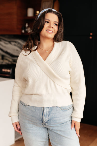 Requisite Request Surplice Crop Sweater-Womens-Authentically Radd Women's Online Boutique in Endwell, New York