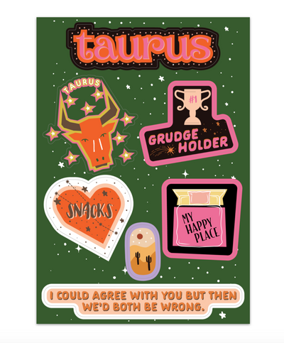 Taurus Astrological Sticker Sheet-sticker-Authentically Radd Women's Online Boutique in Endwell, New York