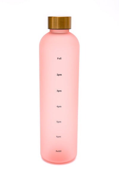 Sippin' Pretty 32 oz Translucent Water Bottle in Pink & Gold-Womens-Authentically Radd Women's Online Boutique in Endwell, New York