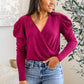 Take Me Out Faux Wrap Bodysuit In Magenta-Womens-Authentically Radd Women's Online Boutique in Endwell, New York