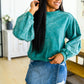 Tied Up In Cuteness Mineral Wash Sweater in Teal-Womens-Authentically Radd Women's Online Boutique in Endwell, New York
