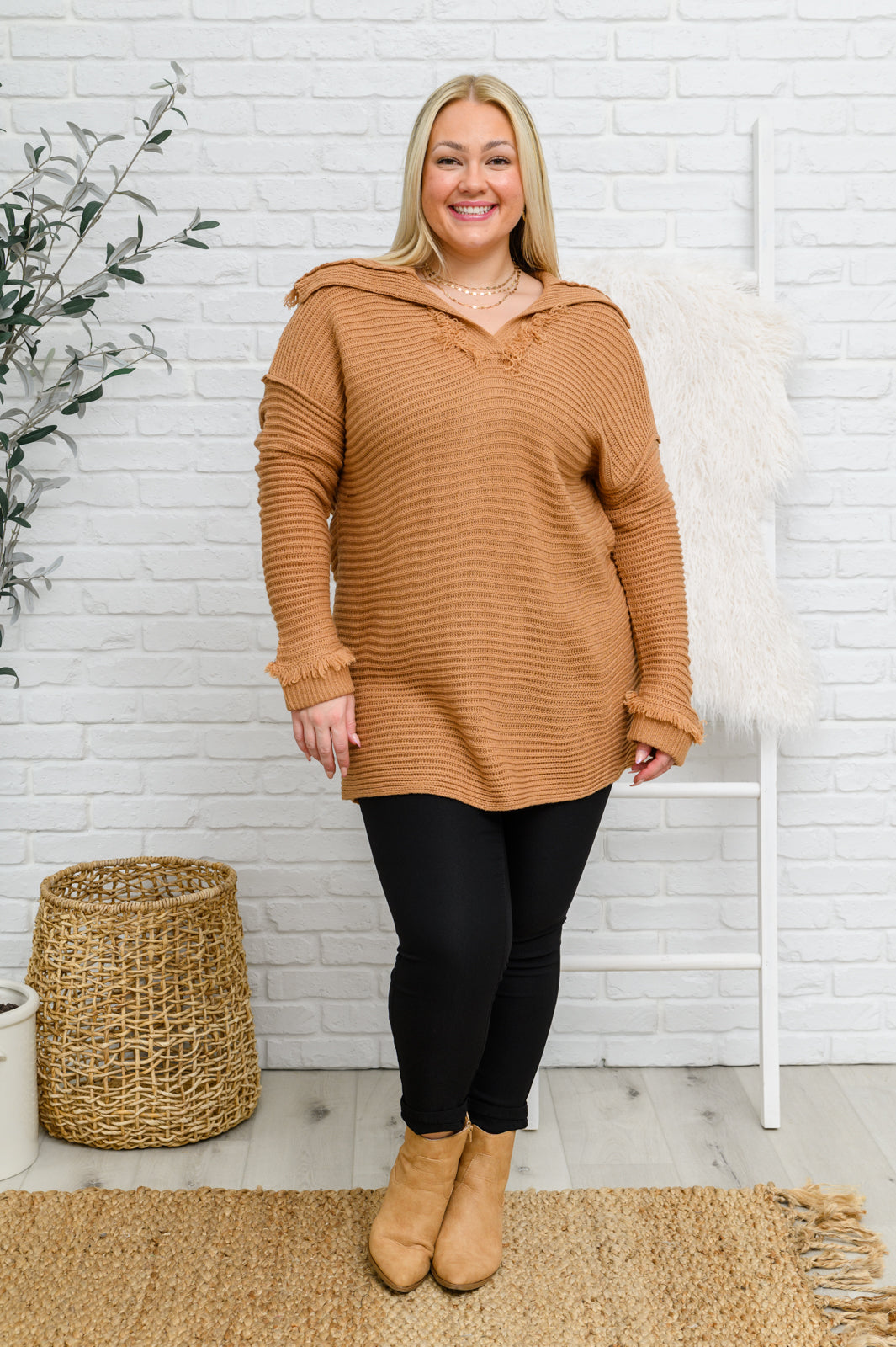 Travel Far & Wide Sweater in Taupe-Womens-Authentically Radd Women's Online Boutique in Endwell, New York