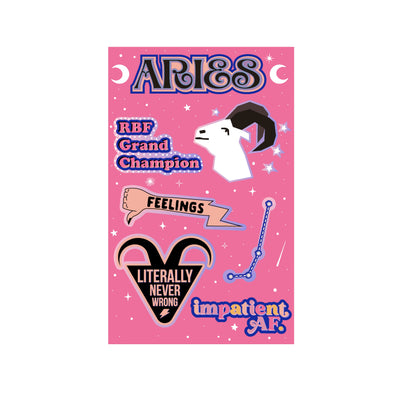 Aries Astrological Sticker Sheet-sticker-Authentically Radd Women's Online Boutique in Endwell, New York