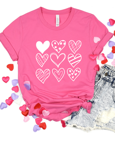 MULTIHEART TEE (BELLA CANVAS)-Authentically Radd Women's Online Boutique in Endwell, New York