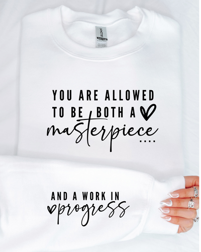 YOU ARE A MASTERPIECE POSITIVE VIBES SWEATSHIRT-Authentically Radd Women's Online Boutique in Endwell, New York