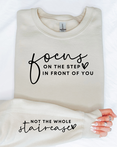FOCUS ON THE STEP POSITIVE VIBES SWEATSHIRT-Authentically Radd Women's Online Boutique in Endwell, New York