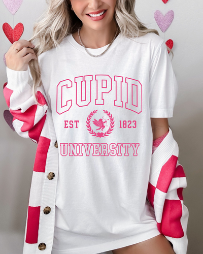 CUPID UNIVERSITY TEE (BELLA CANVAS)-Authentically Radd Women's Online Boutique in Endwell, New York