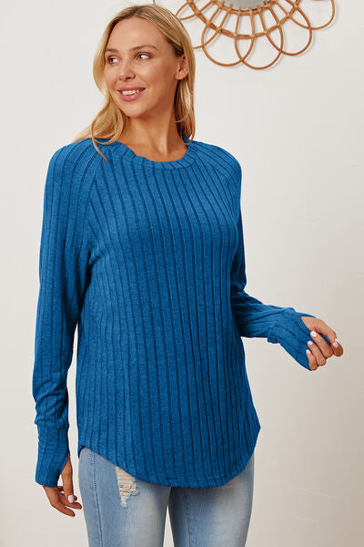 Every Day Luxe Long Sleeve Thumb Hole Tee-Authentically Radd Women's Online Boutique in Endwell, New York