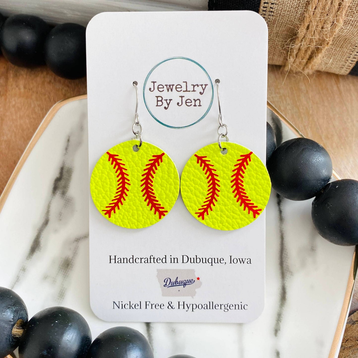 Medium Softball Earrings-Authentically Radd Women's Online Boutique in Endwell, New York