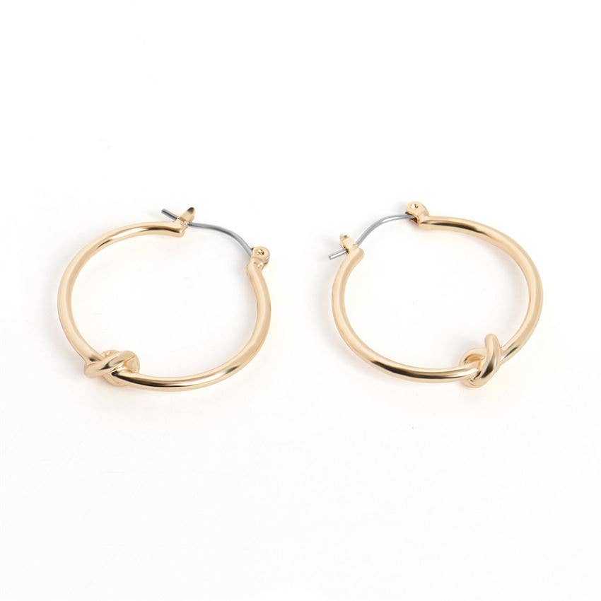 Gold Knot Hoop Earrings-Accessories-Authentically Radd Women's Online Boutique in Endwell, New York