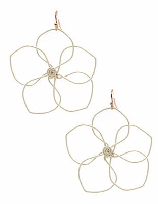 Open Wired Flower Earring - Cream-Accessories-Authentically Radd Women's Online Boutique in Endwell, New York