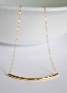 Curved Bar Necklace in Gold-Accessories-Authentically Radd Women's Online Boutique in Endwell, New York