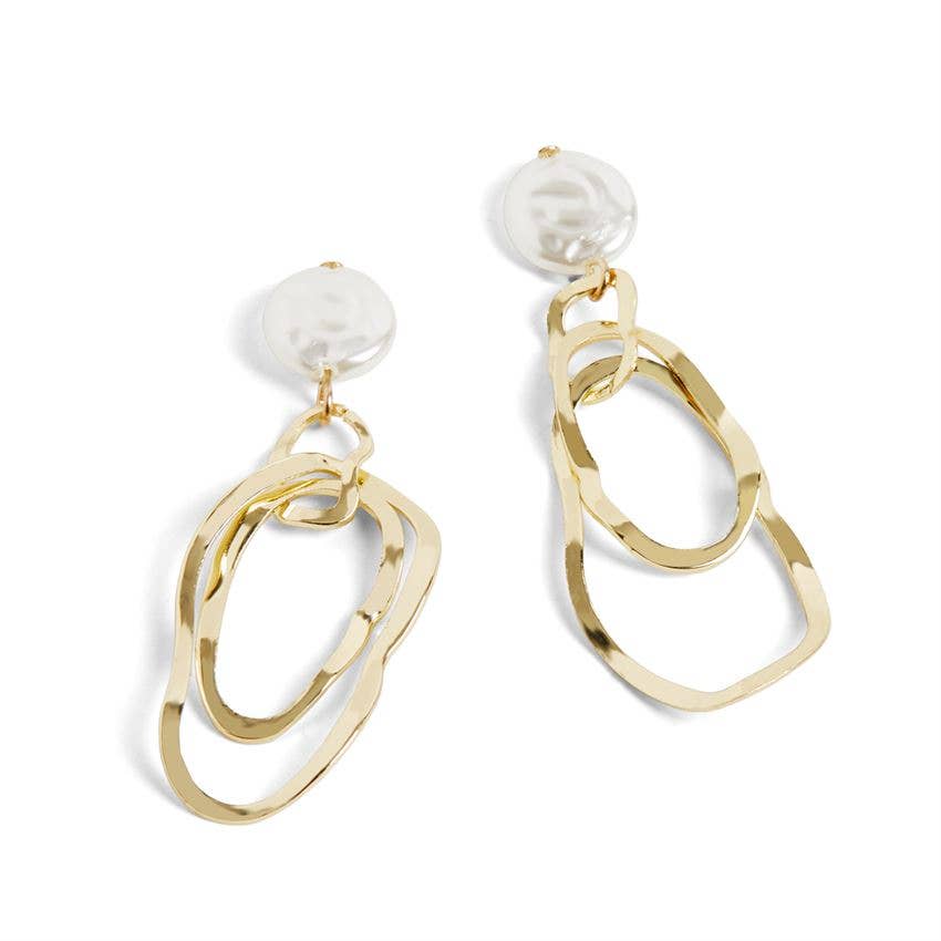 Pearl Waves Earrings in Gold-Accessories-Authentically Radd Women's Online Boutique in Endwell, New York