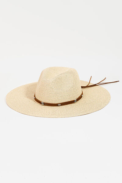 Fame Rope Strap Wide Brim Weave Hat-Authentically Radd Women's Online Boutique in Endwell, New York