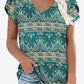 Printed Petal Sleeve V-Neck Blouse-Authentically Radd Women's Online Boutique in Endwell, New York