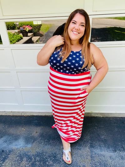 Stars and Stripes Maxi-Authentically Radd Women's Online Boutique in Endwell, New York