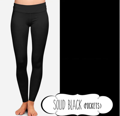 Solid black pocket leggings-Authentically Radd Women's Online Boutique in Endwell, New York