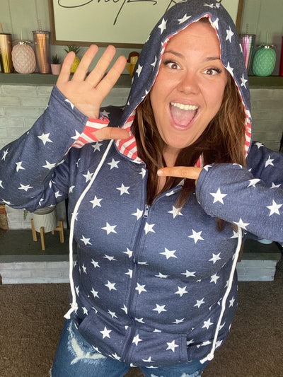 Stars and Stripes hoodie-Authentically Radd Women's Online Boutique in Endwell, New York