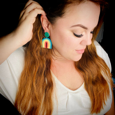 Rainbow Clay Earrings-Authentically Radd Women's Online Boutique in Endwell, New York