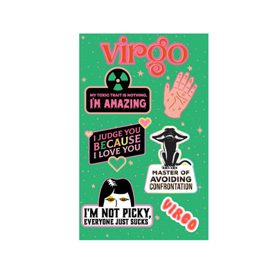 Virgo Astrological Sticker Sheet-sticker-Authentically Radd Women's Online Boutique in Endwell, New York